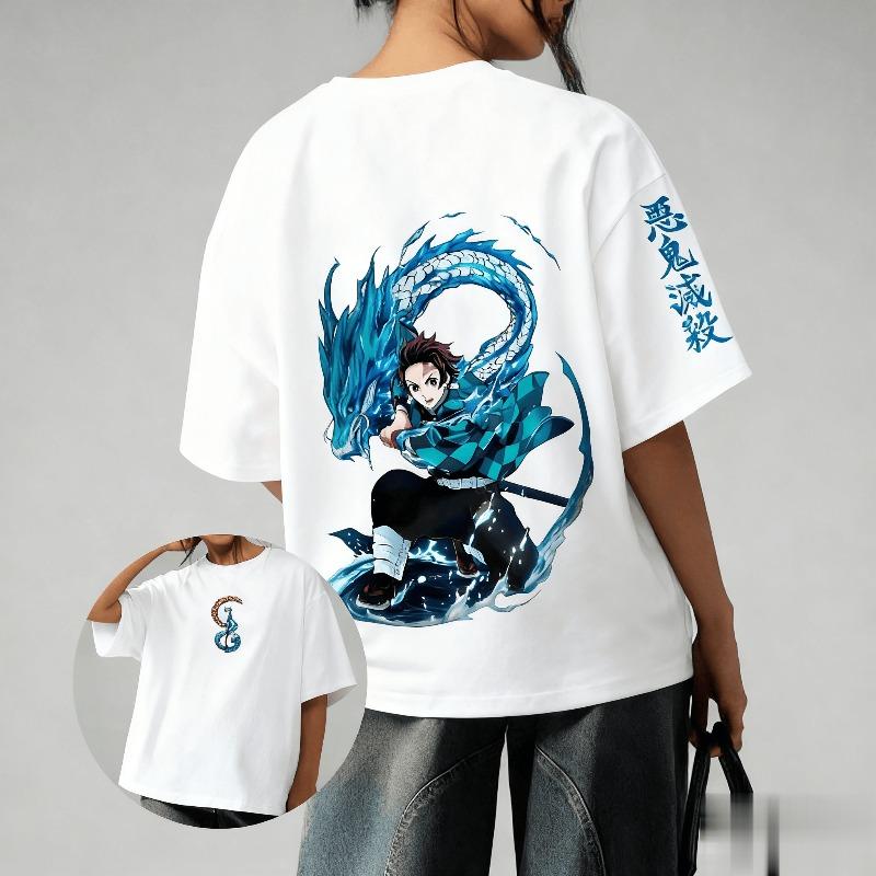 Fashion Y2K Demon Slayer Anime Super Large Mens SpringSummer New Product Casual Tshirt