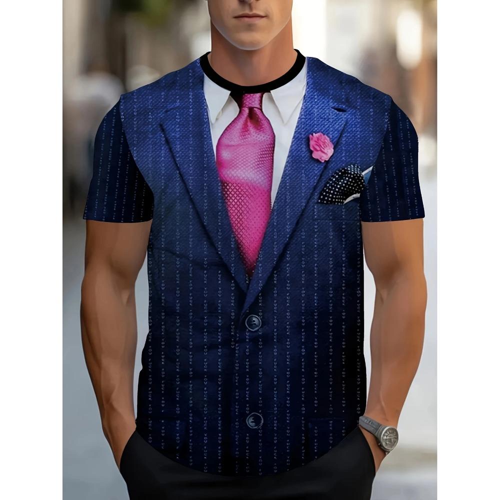 Round neck men's round neck T-shirt, men's role-playing party T-shirt