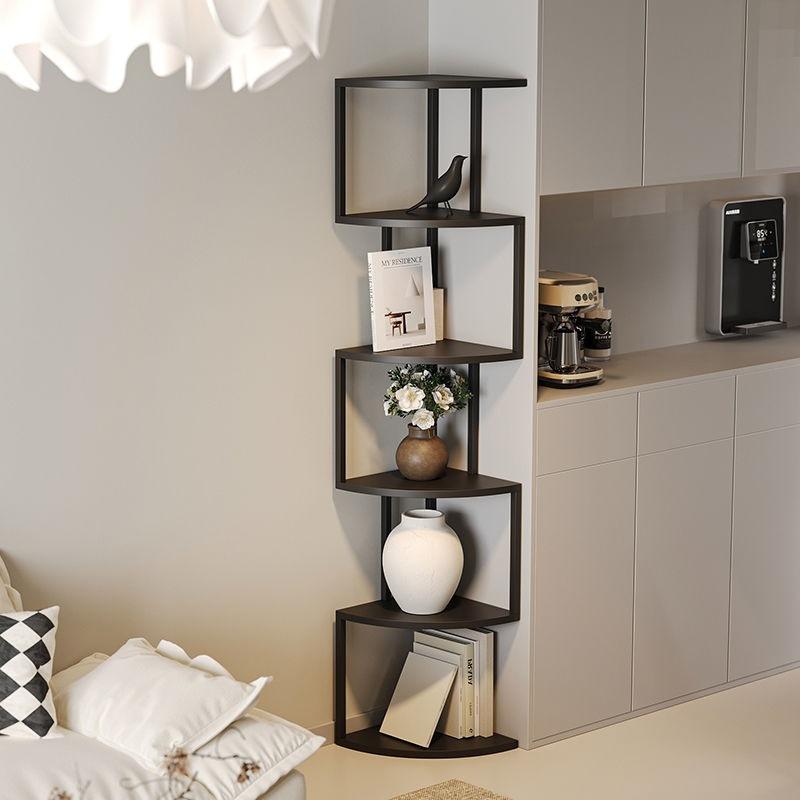 Scaffale Domestico Nordico Multi-strato Angolare Libreria in Ferro da Pavimento a Soffitto Integrato a Parete Libreria per Soggiorno Scaffale a Cubi