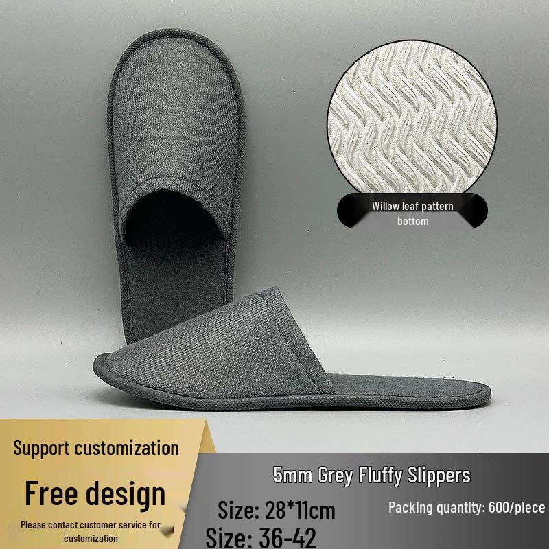Washable Anti-Slip Hemp Cotton Linen Guest Slippers for Hotel & B&B