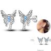 Ladies Sweet 925 Silver Ocean Star Flower Butterfly Design Trendy Earrings Birthday Commemoration Day Fine Sweetheart Jewelry
