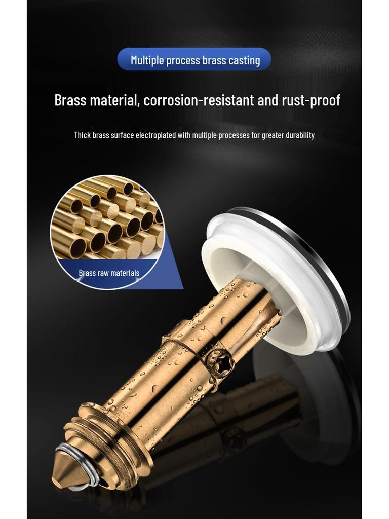 Stainless Steel Pop-up Drain Stopper & Filter for Washbasins - Universal Fit, Anti-Hair Clog Prevention.