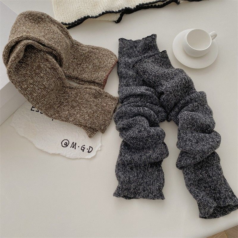 Autumn Winter Thickened Warm Thigh-high Socks Over-the-knee Leg Warmers Calf Long Slouchy Socks Korean Style Personality Fashion Leg Warmers Trendy