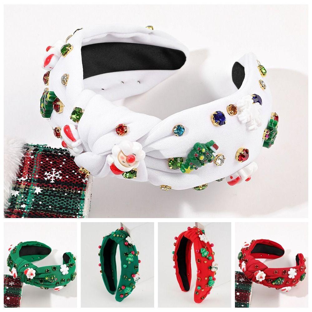 Snowflake Snowman Creative Hair Hoop Bow Santa Claus Doll Headwear Soft Christmas Hairband  Girls