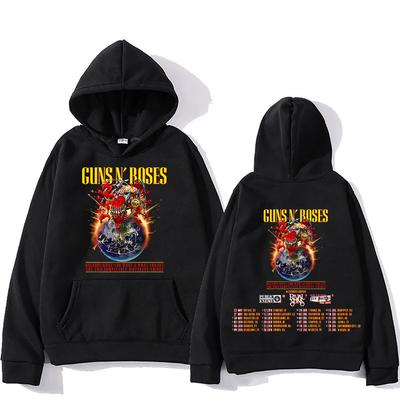 Guns N Roses Tour 2025 Hoodie Retro Street Style Pullover Unisex Zak Pullover Fleece Hoodie Losse Sportkleding Kleding