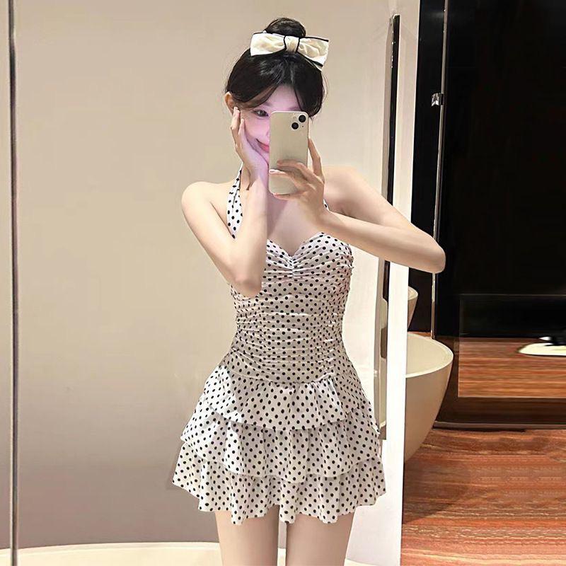 Popo Classic Cake Skirt Slim Fit and Slimming One-piece Swimsuit for Women