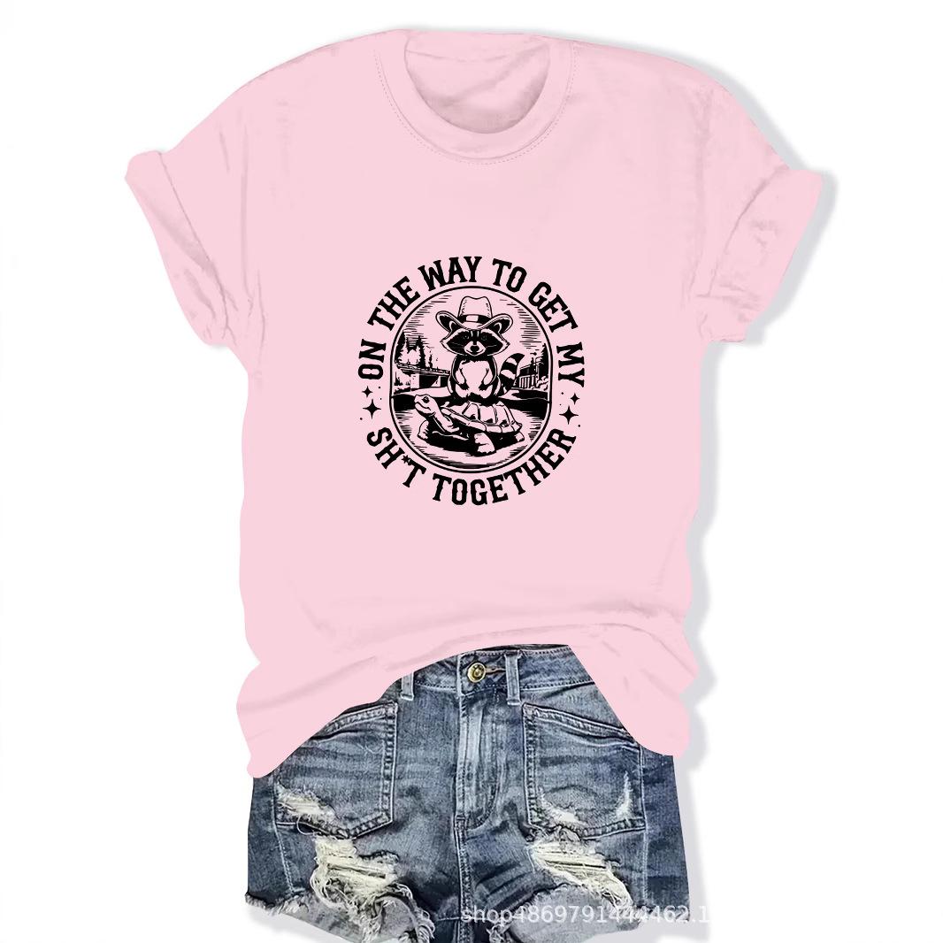 

Women s Round Neck Cross-Border Fashion T-Shirt L