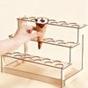 Wooden Ice Cream Cone Holder Shelf 33 Holes Decorative Sturdy 3 Layered Display Stand Pastry Rack