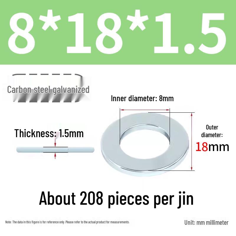 Oversized Thickened Galvanized Iron Flat Washer M2M3456810-M6