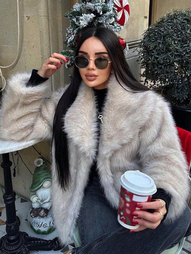 Women's Faux Fur Lapel Coat - Spring European & American Fashion, Loose Fit Hot Style