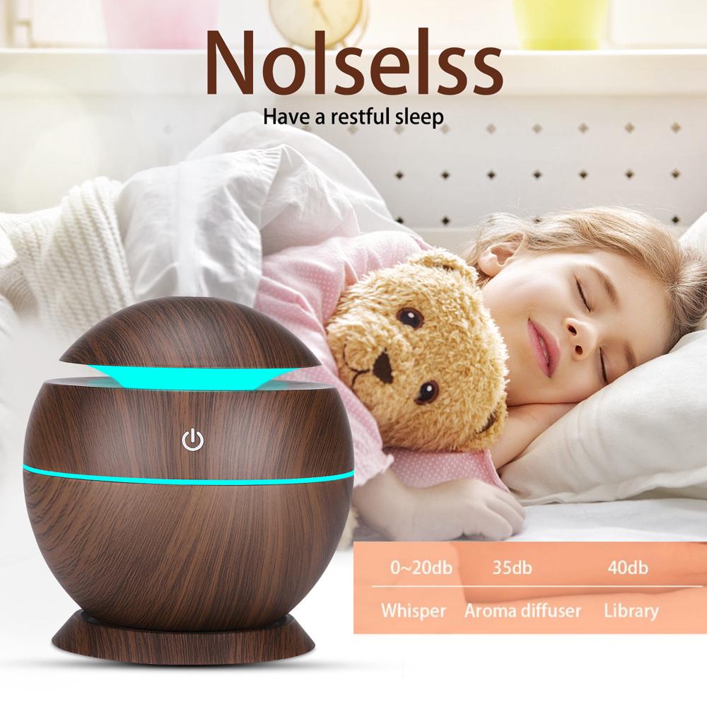 130ml Air Humidifier USB Air Diffuser Ultrasound Air Humidifier Essential Oil Aromatherapy Machine with Seven color
