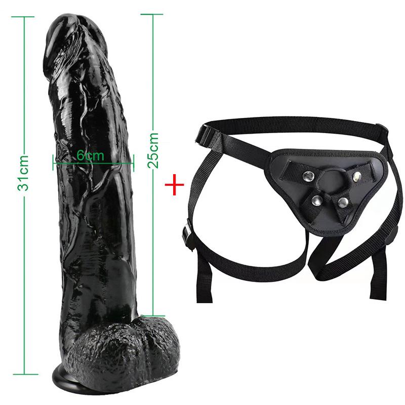 MoDi Pasek na 11-calowym ogromnym realistycznym wibratorze Miękki penis dla kobiet Masturbacja Anal Sex zabawki dla dorosłych