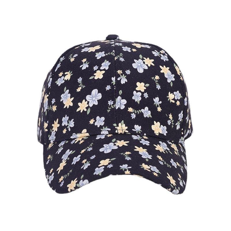 Ins New Full-printed Small Floral Baseball Cap Women's Tide European and American Fashion Hard Top Shopping Cap Tide Hat