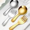 2 Pieces Alternative Color Fork and Spoon Compact Cutlery Set Travel Friendly Cutlery Supplies for Camping and Picnics