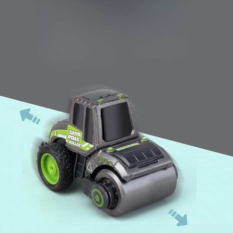 Children's Toy Pull-back Car 6 Black Engineering Fleet Excavator Roller Bulldozer Mixer Crane Model