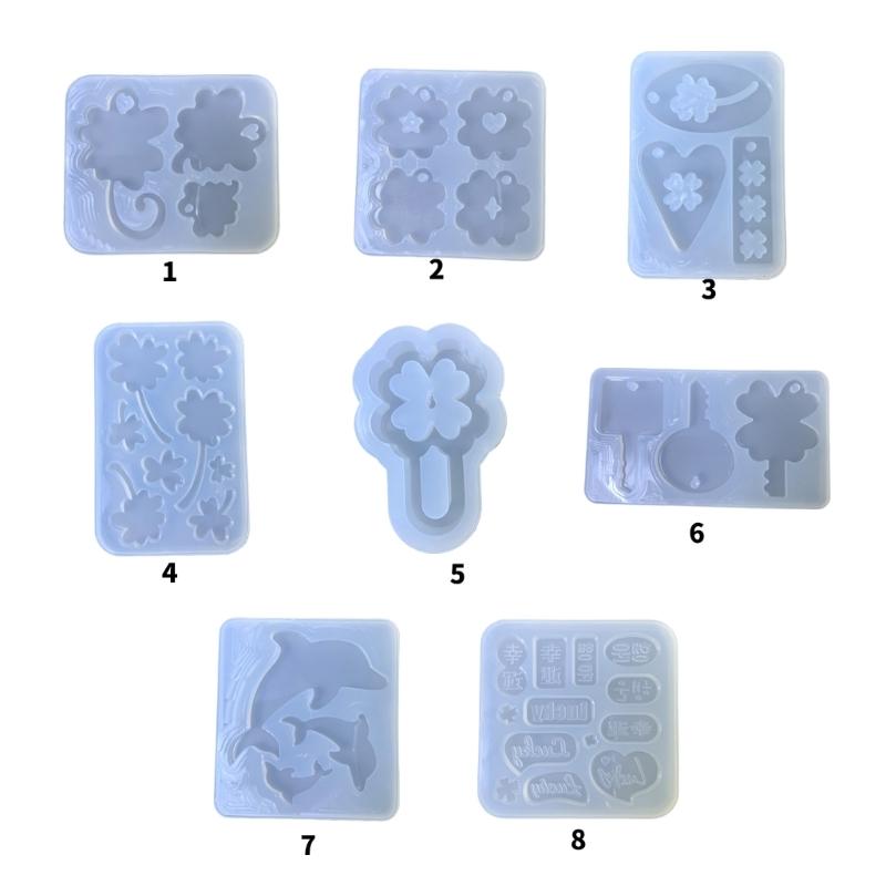 Silicone Mold Clovers Accessories Molds Practical Epoxy Resin Keychain Pendant Ornaments Mould Jewelry Making Supplies
