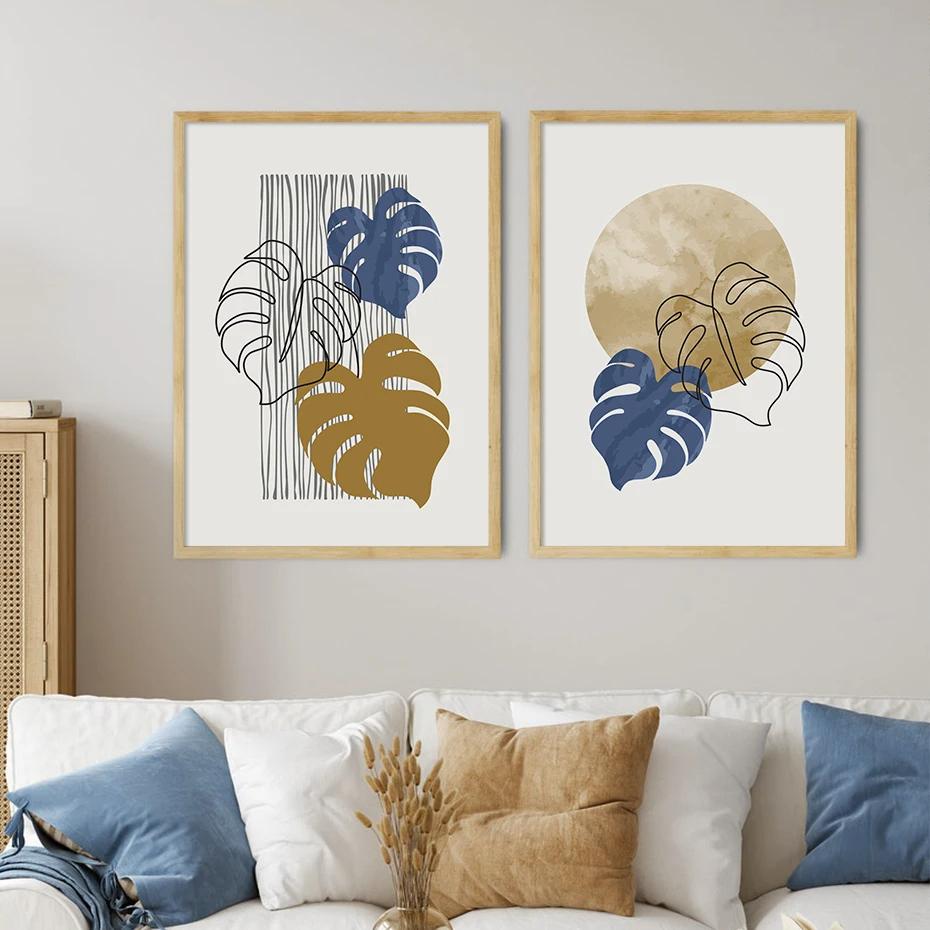 Matisse Monstera Geometric Body Line Abstract Posters Wall Art Canvas Painting Prints Pictures Living Room Interior Home Decor