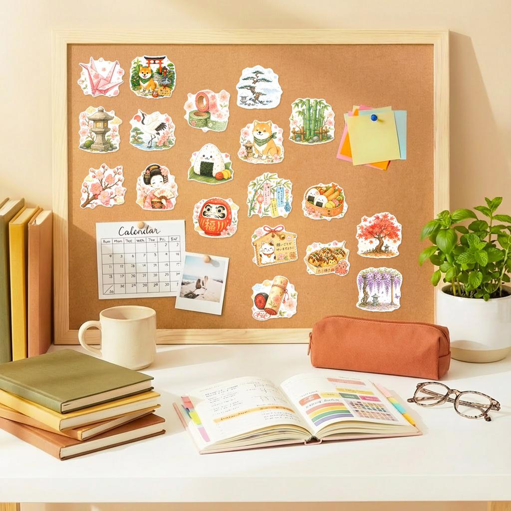 50Pcs/Set Watercolor Wafu Japanese Culture & Art Stickers DIY Fashion Doodle Decals Stickers