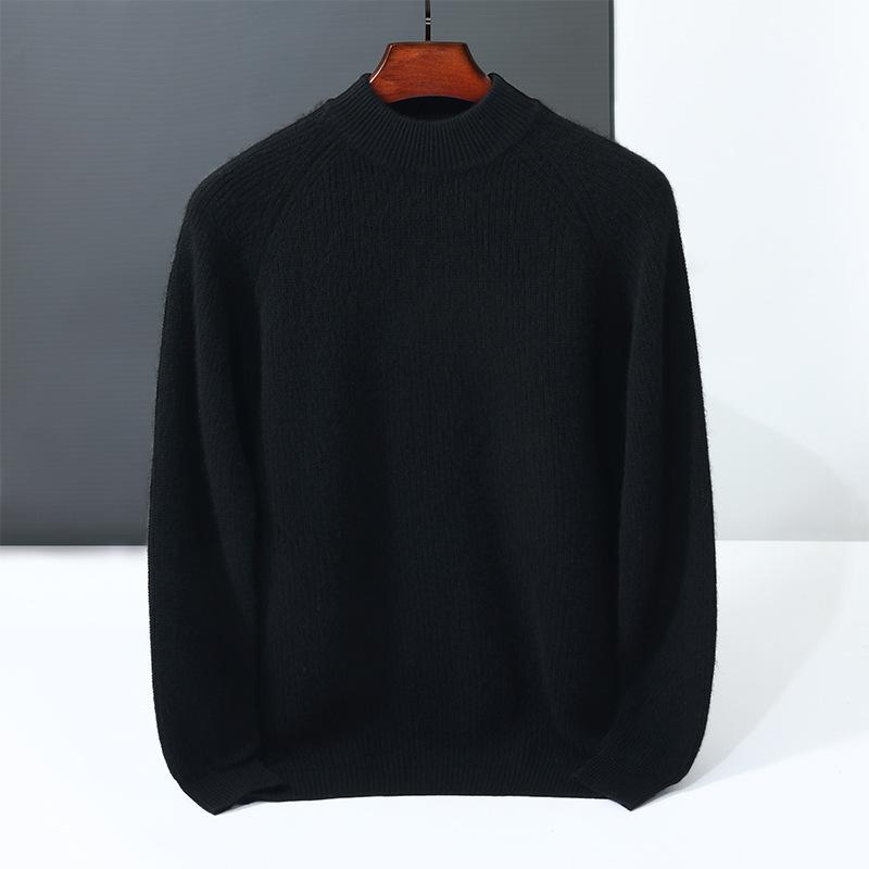 Cashmere sweater semi-turtleneck thickened sweater thermal knitted sweater new cashmere sweater men's