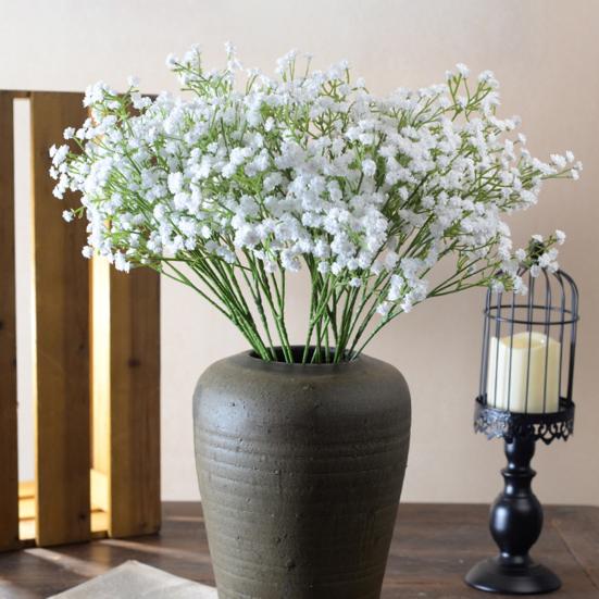 Baby's Breath Artificial Flowers White Real Touch Faux Gypsophila Flowers for Wedding Party Home Garden Decor