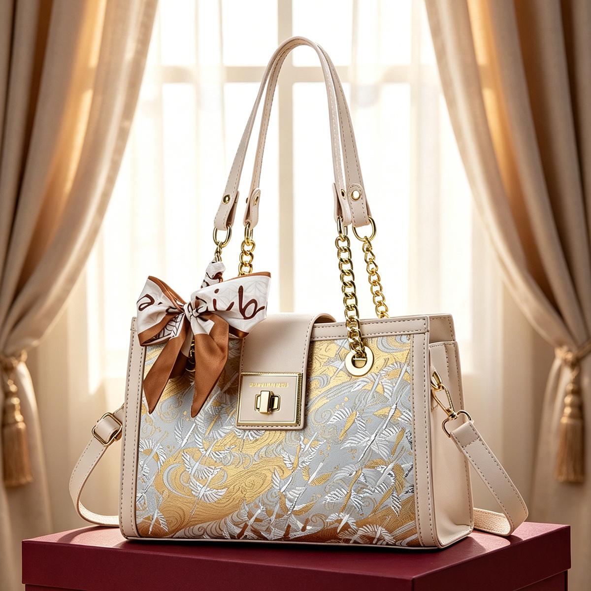 Red New Chinese Style Chain Shoulder Bag Luxury Bridal Wedding Crossbody Handbag Women Gift For Mother s Day