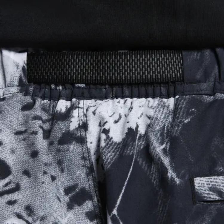 Nike All-Over Print Fitted Mid-Rise Drawstring Sports Shorts Men Shorts Black DV9546-010