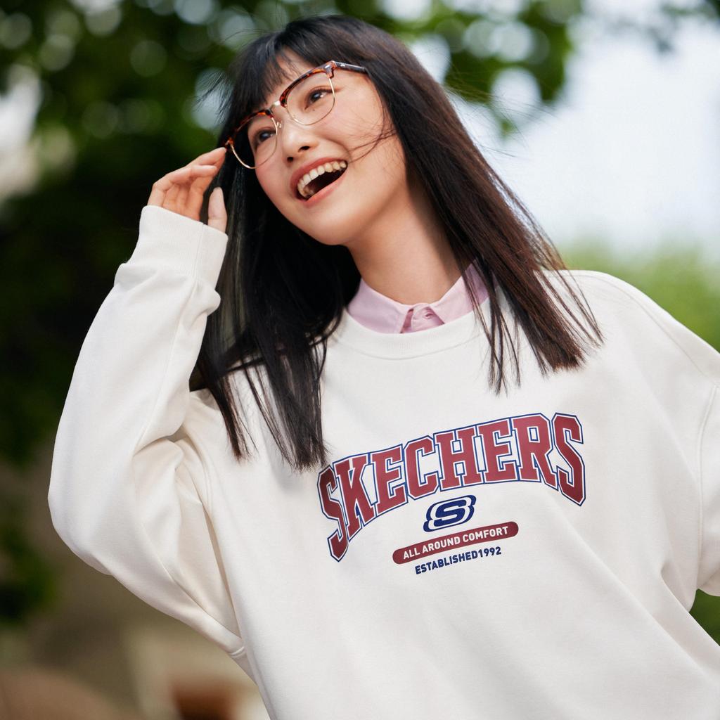 Skechers Sportlife Sweatshirt Unisex Marshmallow White L324U100-0074