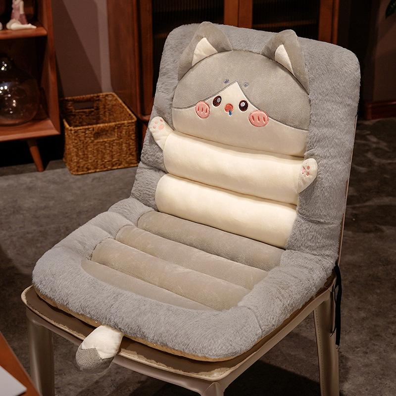 Зимняя Милая Кошка Подушка на Стул Офисное и Автомобильное Сиденье Защита Талии и Спины Мягкая Бархатная Подушка Подушка для Спинки Татами Спальня 80x45cm серый 12780₽