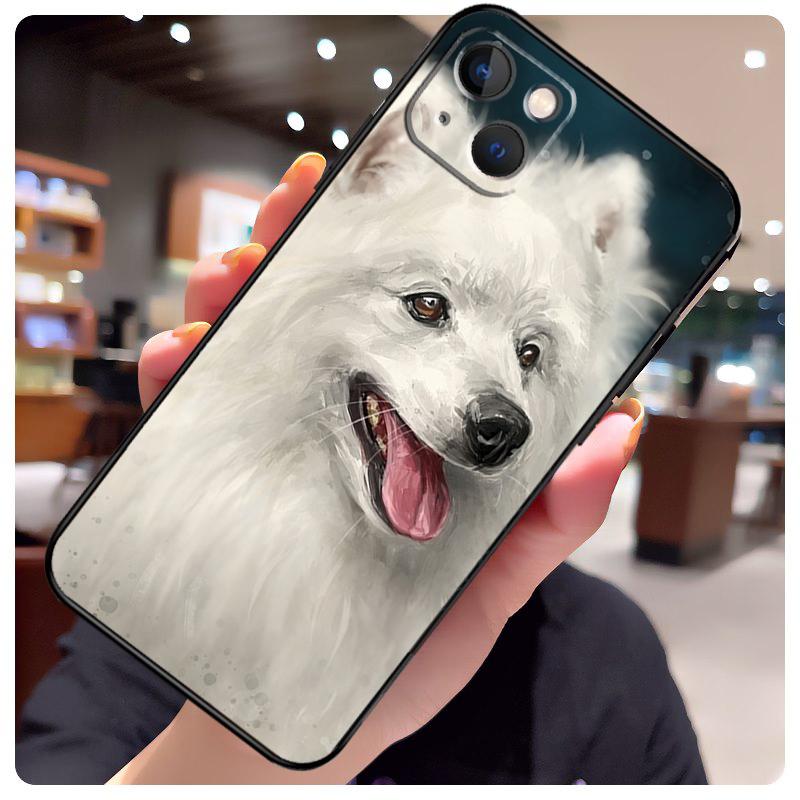 Japanese Spitz Dog Back Case For iPhone 11 14 Pro Max 12 13 Mini 7 8 Plus SE 2020 X XR XS Max Phone Coque