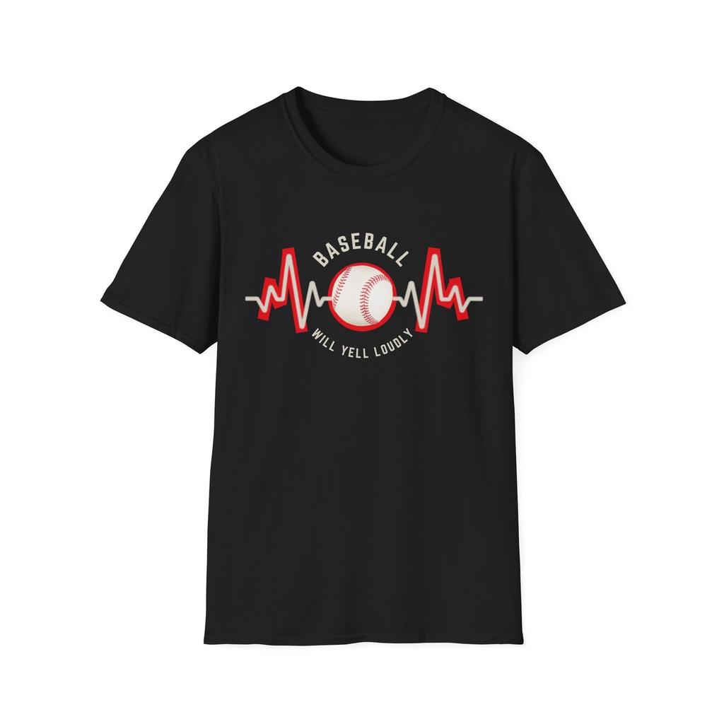 Baseball Heartbeat T Shirt, Unisex Tee, Baseball Gift, Sporty Apparel
