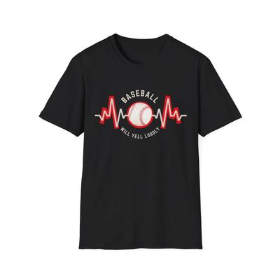 Baseball Heartbeat T Shirt, Unisex Tee, Baseball Gift, Sporty Apparel