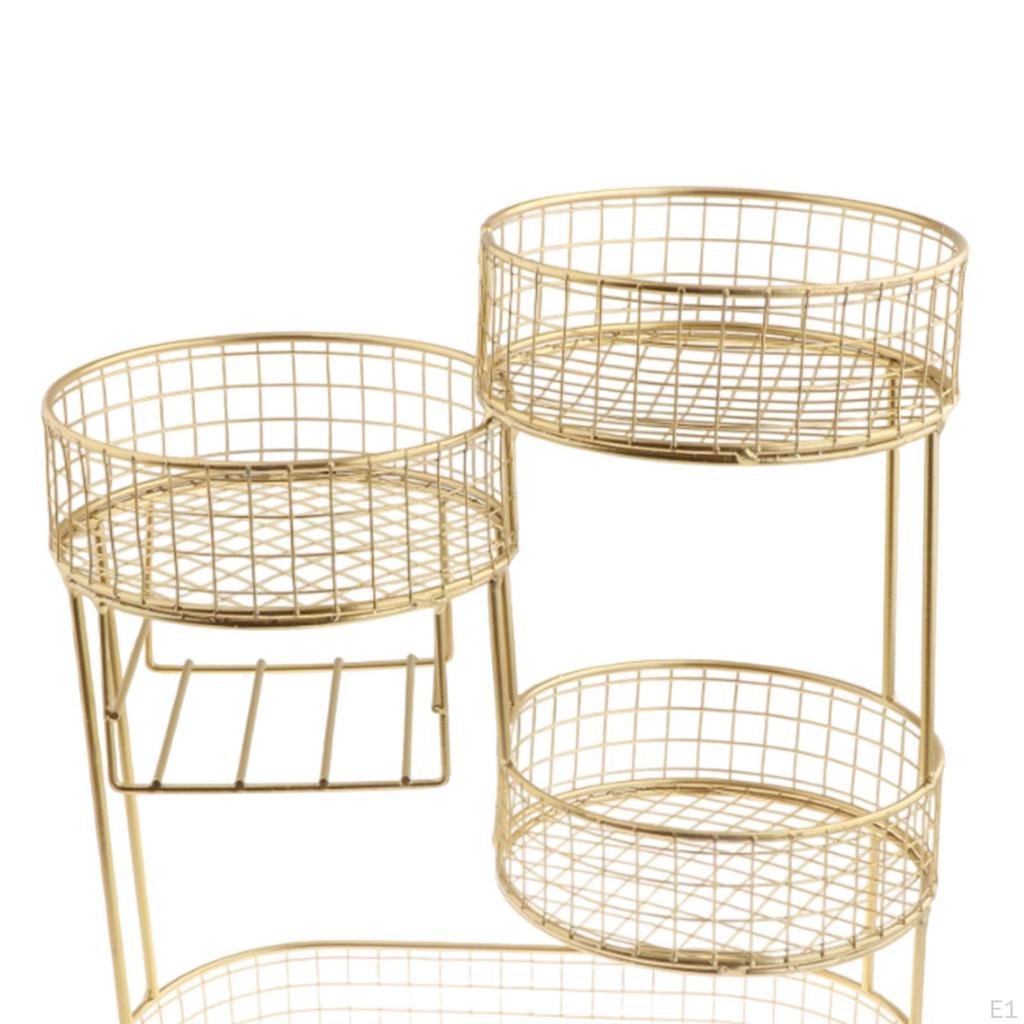 Countertop Fruit Basket Serving Stand Space Saving Party Wrought Iron Multi-Tier Vegetable Storage