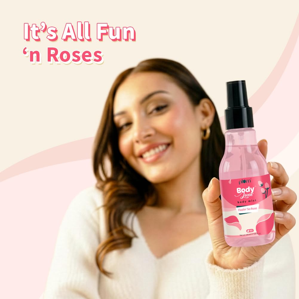 Plum BodyLovin' Feelin' So Rose Body Mist 150 Ml | Long-Lasting Floral Fragrance For Women | Travel-Friendly Perfume Spray