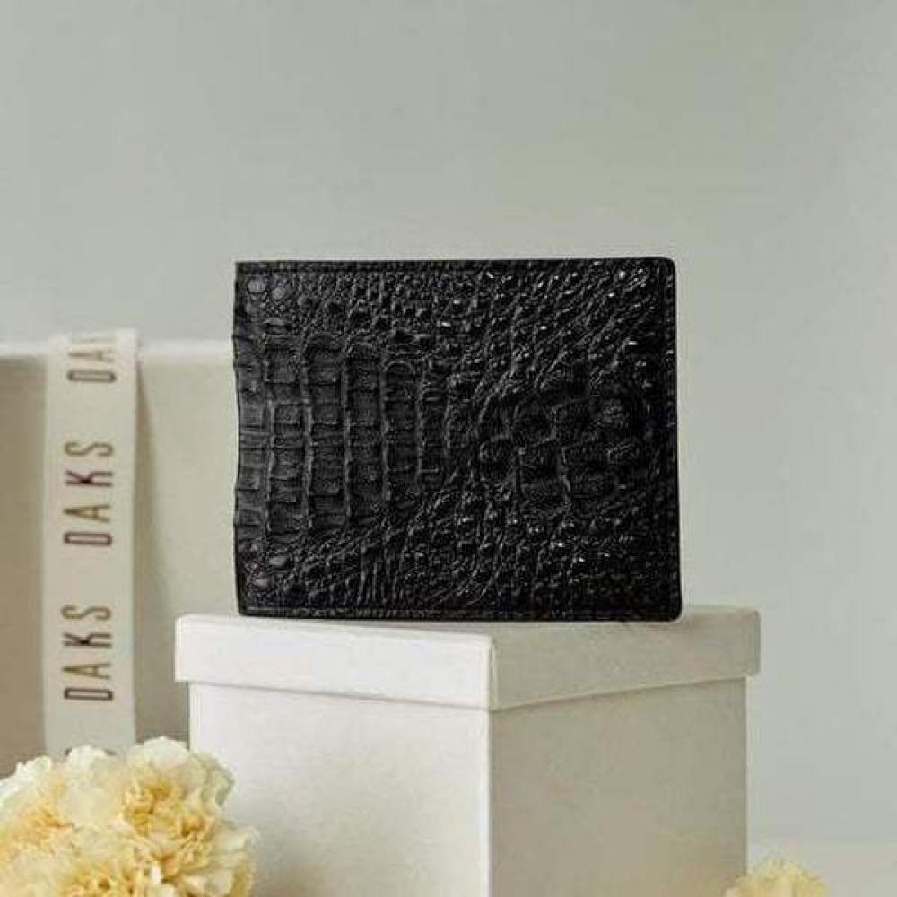 

Daks Black Crocodile Leather Wallet Dbwa5e713bk Single option