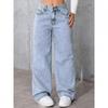 High-Waisted Wide Leg Straight Cut Denim Jeans Women Relaxed Fit Plus Size Up To 6XL Washed Cotton Blend