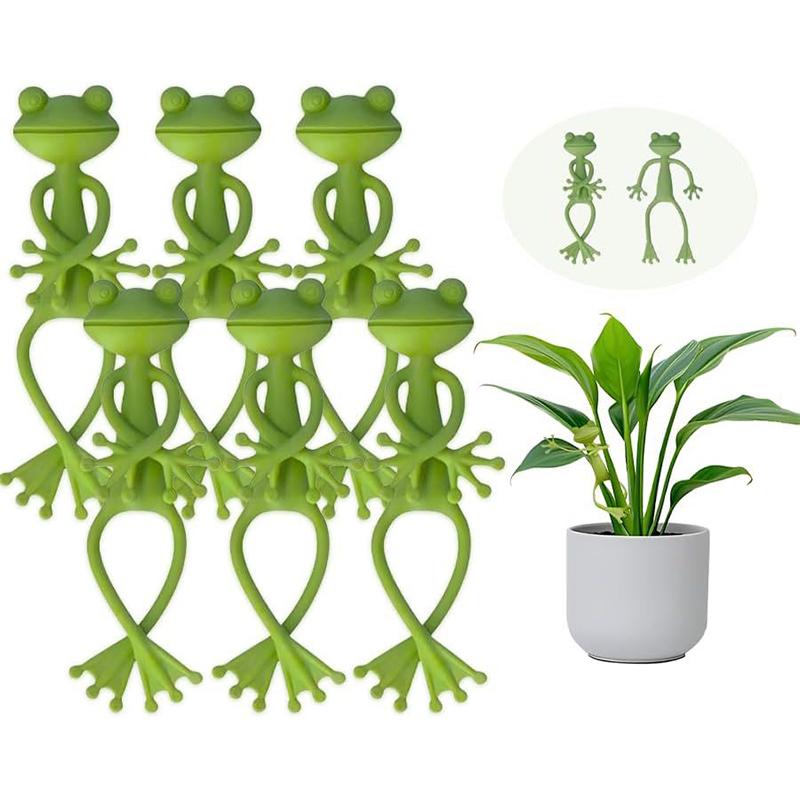 5 STÜCKE/Pack Froschform Pflanzenständer Grün Twist Garten Pflanzenstütze Verstellbare DIY Kletterpflanzenhalter Gartenaccessoire ZYF