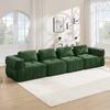 Sofá Nube Extra Grande de 4 Plazas sin Estructura, Modular, Espuma de Alta Densidad 32D, Agradable al Tacto, Tejido Suave, Antideslizante, No Requiere Montaje, Verde.