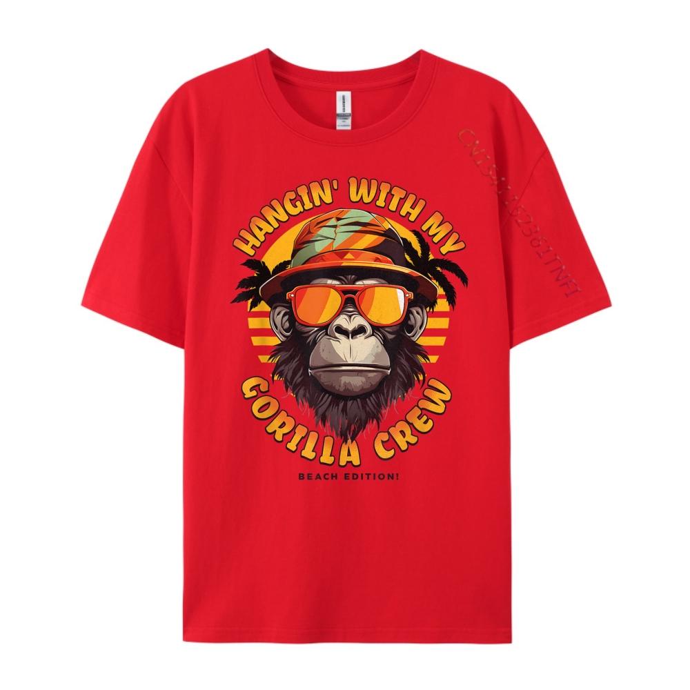 

Hangin With My Gorilla Crew Funny Summer Beach Edition Vintage T Shirt Men SKINFRIENDLY New Shirts And TShirts Easter Day S