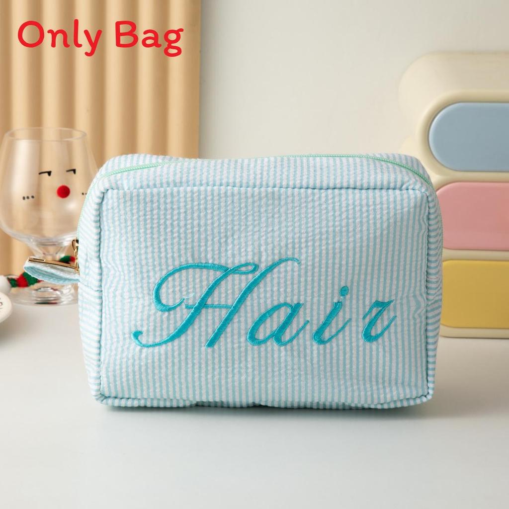 Crossborder Style Embroidered Makeup Case With Lightweight Polyester Material For Portable Travel And Storage