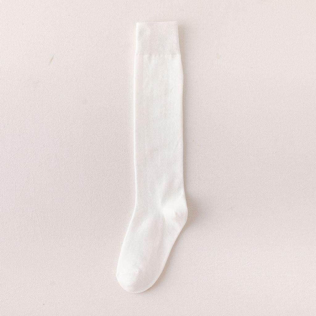 Black And White Socks Women'S Autumn And Winter Tube Socks Japanese Solid Color Calf Socks Cotton Korean Version Knee Socks Zhuji Socks Wome