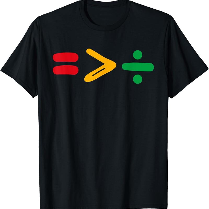 

Juneteenth Equality Is Greater Than Division Afro T Shirt S разноцветный