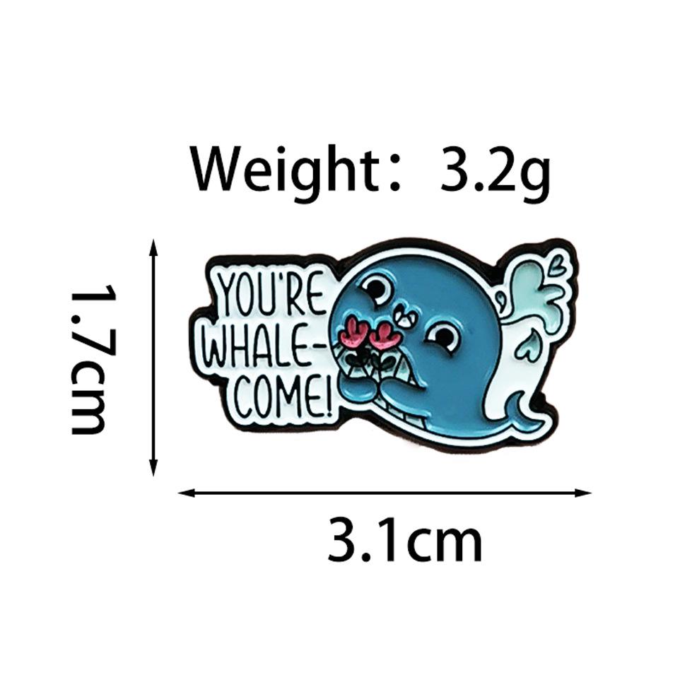 Cute Blue Whale Cartoon Brooch - Creative Badge for Clothes & Backpacks