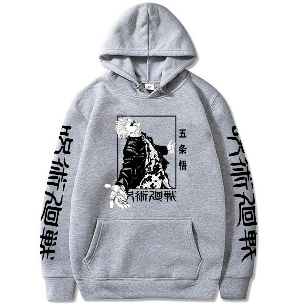 Harajuku Anime Jujutsu Kaisen Graphic Printed Hoodies Oversized Hooded Sweatshirt Long Sleeves Hoodie Men Women Clothes