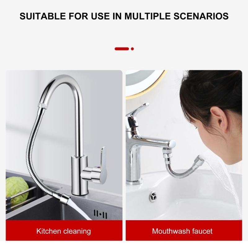 Flexible 360 Degree Faucet Adapter Stainless Steel Sprayers Extension for Enhances Water Control In Household Use