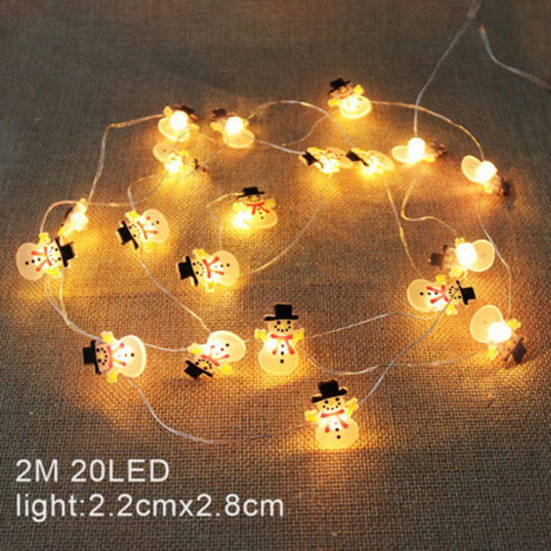 2m Hanging 20led Christmas Lights Snowflake Candy Cane Xmas Tree Battery Powered
