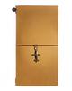 FENSPARK Travel Notebook, Regular Size, with Charm, 3 Refills, PVC Bag, Collage Material, and Stickers. A system notebook made of genuine leather with