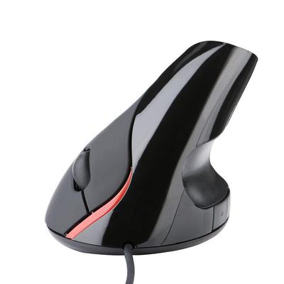 Ergonomic Vertical USB Optical Mouse with Wrist Support - 5-Button Wired Design