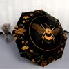 1pc Bee Floral Automatic Folding Umbrella - Design, Durable Iron Frame for Travel, Outdoor, Beach Fashion Accessory A0920028