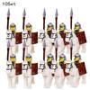 10 Sets Gondor Knight LOTR 9471 Fountain Guard & Castle Roman Solider Black Falcon With Horse Figure Building Block Kids TOYS