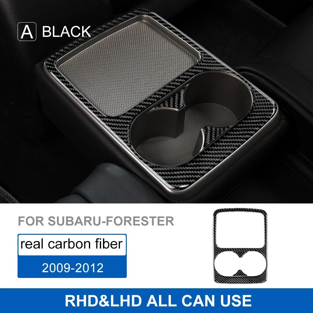 

Настоящая мягкая карбоновая наклейка для Subaru Forester 2009 2010 2011 2012 Наклейка на подстаканник Аксессуары для заднего подлокотника автомобиля Интерьер чёрный